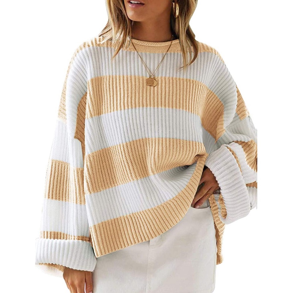 LAST ONEโจ Striped Loose Oversized Knitted Sweater - Picture 1 of 5